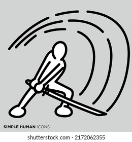 Einfache menschliche Icon-Serie "Slasher"
