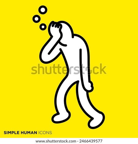 Simple human icon series, sleep deprived person