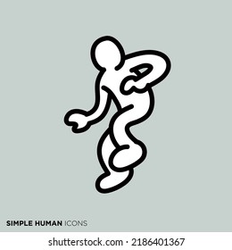 Simple human icon series "Someone riding something  surprising person"