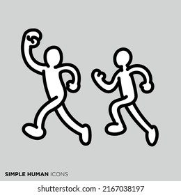 Simple Human Icon Series Support Person Stock Vector (Royalty Free ...