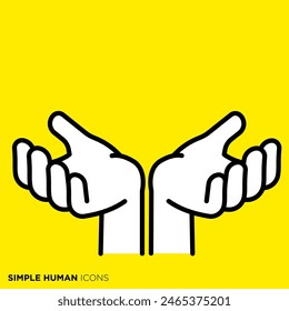 Simple human icon series, supporting hands