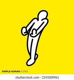 Simple human icon series "The person who refuses"
