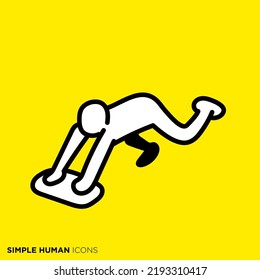 Simple human icon series "The person who cleans the floor"