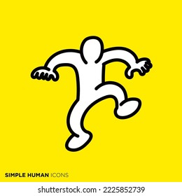 A simple human icon series "The person who stepped on something"