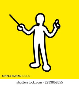 Simple human icon series "The person who explains"