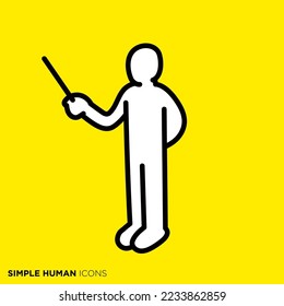 Simple human icon series "The person who explains"