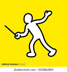 Simple human icon series "The person who explains"