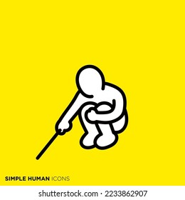Simple human icon series "The person who can play with the gap, the person who shows below"