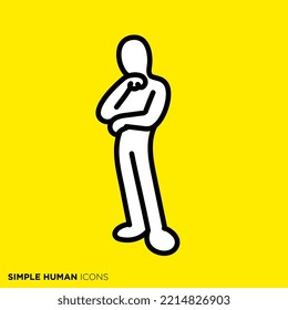 Simple human icon series "Thinking person"