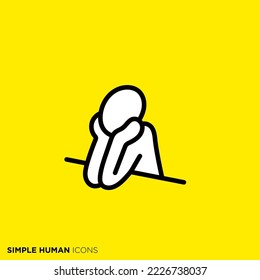 Simple human icon series "Thinking people"