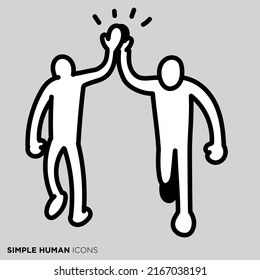 Simple human icon series "Two high -touch people"