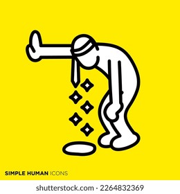 Sencilla serie de íconos humanos "vomit"