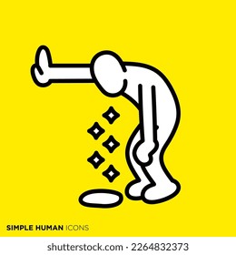 Sencilla serie de íconos humanos "Persona vómita"
