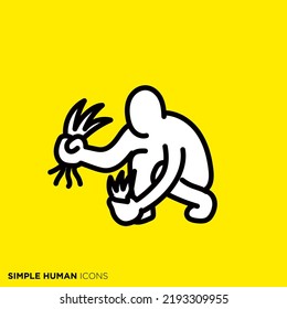 Simple human icon series "Weeding people"