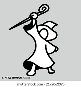 Simple human icon series "Wizard"