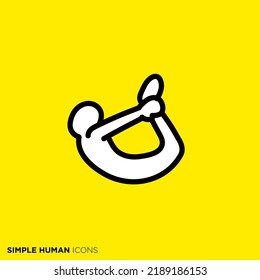 Simple human icon series "Yoga, bow pose"