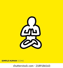 Simple human icon series "Yoga, meditation"