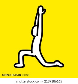 Simple human icon series "Yoga, warrior pose"