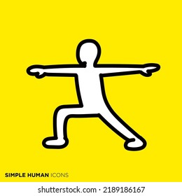 Simple human icon series "Yoga, warrior pose"