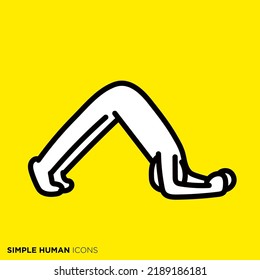 Simple human icon series "Yoga, dolphin pose"