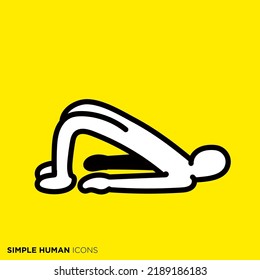 Simple human icon series "Yoga, bridge pose"