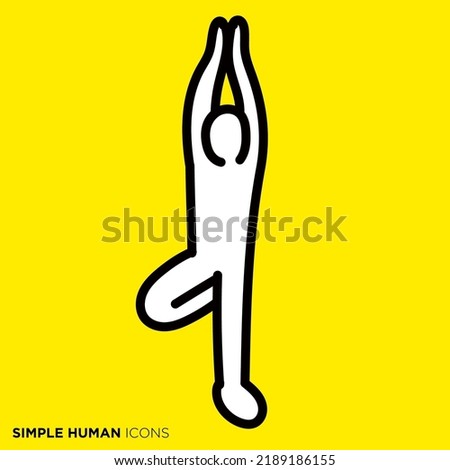 Simple human icon series "Yoga, wood pose"