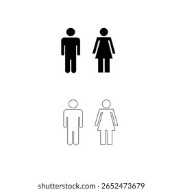 Simple human icon vector in flat and minimal design style. Represents a generic person or user profile, ideal for user interface (UI UX), websites, apps, contact forms, and social media platforms