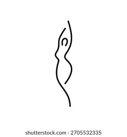 Vector de diseño de logotipo de arte de línea humana simple