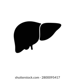 Simple human liver silhouette vector flat illustration design.
