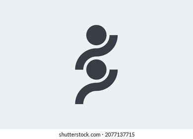 simple human partnership logo template