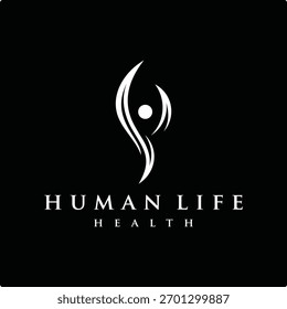 simple human people logo design vector template
