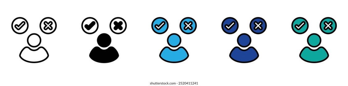 simple human resource application for job icon vector interview hiring recruitment decision contract agreement symbol outline illustration for web and app