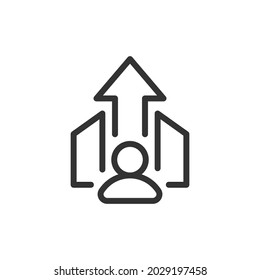 Icono de línea simple de recursos humanos. Símbolo premium con estilo de trazo. Icono de diseño de recursos humanos. Ilustración vectorial.