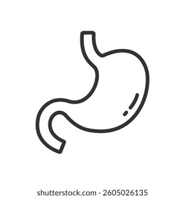 Simple human stomach outline icon isolated flat style vector illustration on white background.