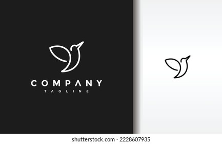 simple hummingbird line black logo