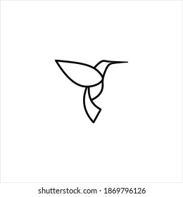 Simple hummingbird line logo icon design vector illustration.