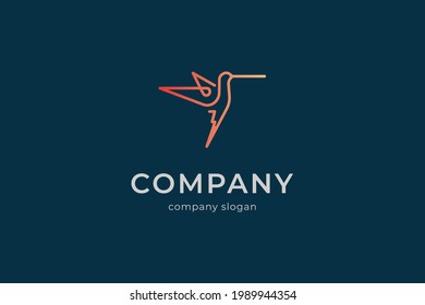 simple hummingbird logo vector icon illlustration