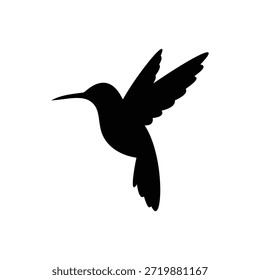 Simple hummingbird silhouette vector flat illustration design.