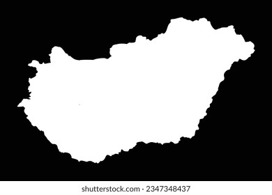 Simple Hungary Map Isolated on Black Background, can be used for business designs, presentation designs or any suitable designs.