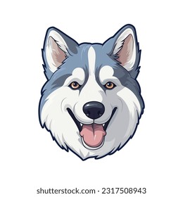 Simple Husky portrait no background