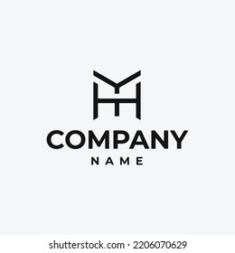 Simple H+Y letters logo abstract design.