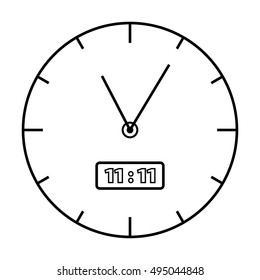 A simple hybrid clock face showing the eleven past eleven time in eps 10 vector format
