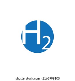 simple hydrogen logo illustration design