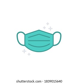 Máscara de higiene simple Icono plano, Vector.