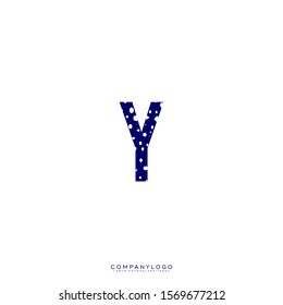 simple ice blue monogram Y logo letter isolated on white background vector illustration