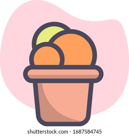 Simple ice cream bucket flat icon design illustration, Can be used for many purpose,