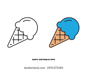 Simple Ice Cream Coloring Page