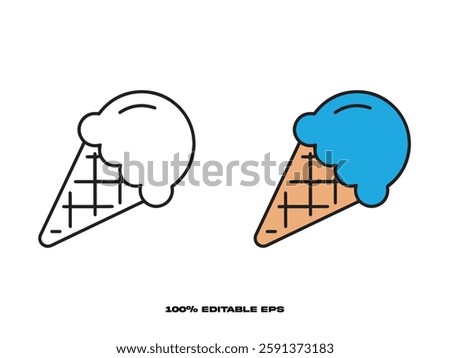 Simple Ice Cream Coloring Page