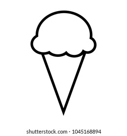Simple ice cream cone icon. Food vector symbol