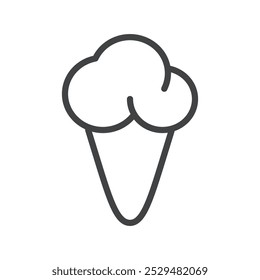 Simple ice cream cone icon symbolizing desserts or summer.